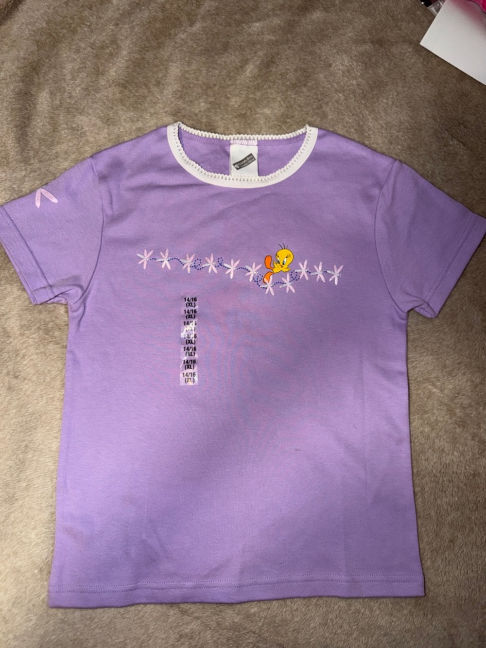 Tweety Graphic Lavender Kids Tee